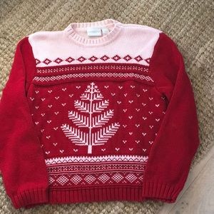 Size Large Vintage Christmas Embroidered Zip Up Sweater Cardigan Jacket Wool Red White Xmas Tree Hygge Flowers Ugly Classy Holiday Party